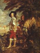 DYCK, Sir Anthony Van Charles I: King of England at the Hunt drh oil